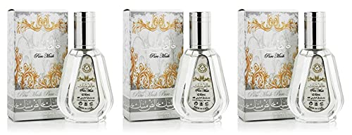 Set mit 3 Parfums Pure Musk, 50 ml, Ard Al Zaafaran Attar Arabisch, für Damen und Herren, ein Oud langanhaltender Duft mit einem Hauch von orientalischen, weißer Moschus, Jasmin, Bernstein und Floral. von BUSINESS SQUARE BS