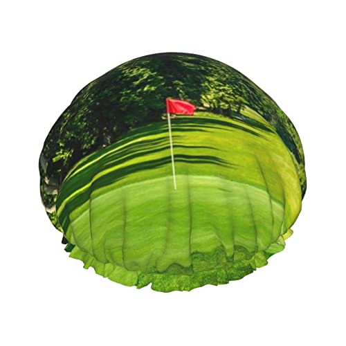 Golfplatz-Rasen-Duschhaube mit elastischer, wasserdichter Duschhaube, doppellagig, wiederverwendbar, Ohrenschützer für Männer, Frauen und Frauen von BUULOO