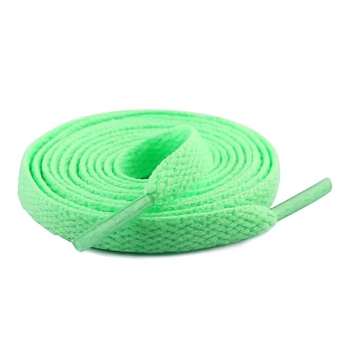 BUUV 1 Paar 26 Farben 8mm flache Schnürsenkel for Sneakers Weiß Schwarz Rosa Schnürsenkel Nylon Schnürsenkel for Kinder und Erwachsene Weiche Schnürsenkel (Color : Apple Green, Size : 100cm) von BUUV