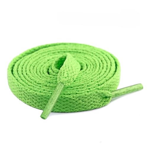 BUUV 1 Paar 26 Farben 8mm flache Schnürsenkel for Sneakers Weiß Schwarz Rosa Schnürsenkel Nylon Schnürsenkel for Kinder und Erwachsene Weiche Schnürsenkel (Color : YG Green, Size : 80cm) von BUUV