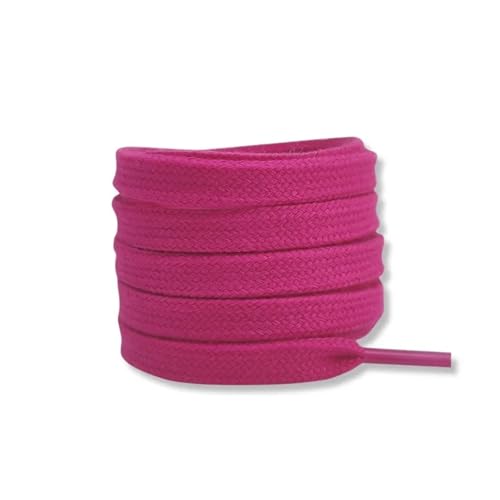 BUUV Flache Baumwollschnürsenkel for Turnschuhe Schnürsenkel High-Top-Canvas-Freizeitschnürsenkel Keine Elastizität Schnürsenkel Männer Frauen (Color : Rose red, Size : 160cm) von BUUV