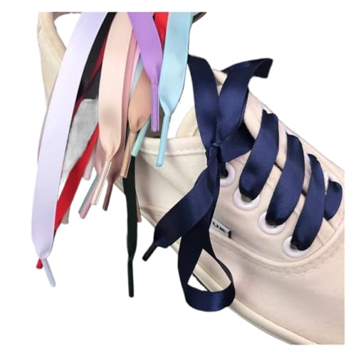 BUUV Seidenschnürsenkel, Satinband, flache Schnürsenkel, Damen-Sneakers, Schnürsenkel, Stiefelschnüre for Schuhe, Länge 80 cm, 100 cm, 120 cm, 150 cm (Color : Dark red, Size : 80cm) von BUUV