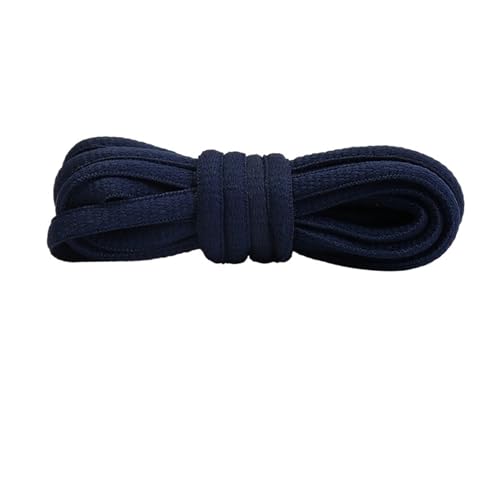 Sport-Schnürsenkel for Herren und Damen, Farbe, flach, halbrund, geeignet for alle Schuhe, runde Schnürsenkel, 23 Farben, 1 Paar (Color : Navy Blue, Size : 140cm) von BUUV