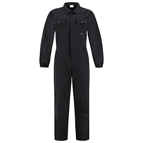 BWOLF ANAX Arbeitsoverall Herren Overall Herren Arbeitskleidung 100% Baumwolle Arbeitsoveralls mit 5 Taschen (Schwarz, 3XL) von BWOLF