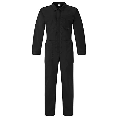 BWOLF Bravo Arbeitsoverall Herren Overall Herren Arbeitsoveralls Herren Arbeitskleidung mit Reißverschluss und 6 Taschen (Schwarz, L) von BWOLF