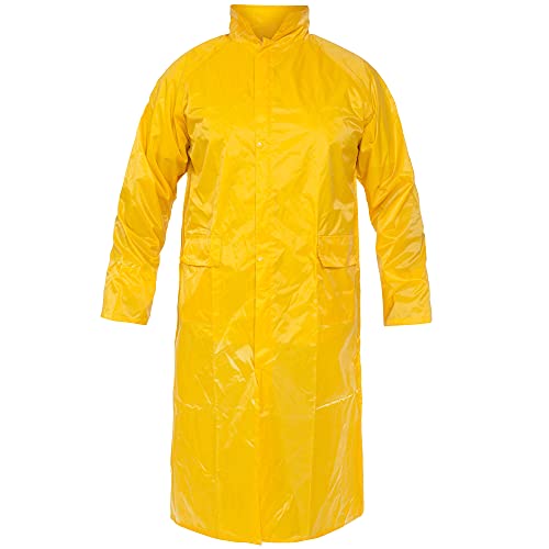 BWOLF POSEIDON Regenmantel Herren Regenmantel Wasserdichte Lange Regenjacke Outdoor Wiederverwendbare Regenbekleidung mit Kapuze (Gelb, S) von BWOLF