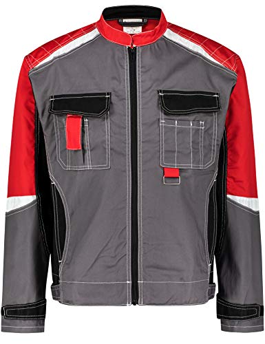 BWOLF Techno Arbeitsjacke Männer Arbeitsjacke Herren/Damen mit Reflektierenden Elementen in Grau/Rot/Schwarz (M) von BWOLF