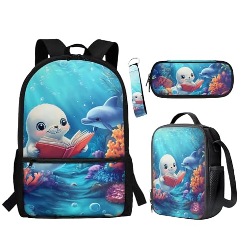 BYCHECAR Schulrucksack für Mädchen 2025, trendige Lunchtaschen, Federmäppchen, Schlüsselanhänger, Set für Schultage, Dichtung, Einheitsgröße, Kinderrucksack BYCHECAR Schulrucksack für Mädchen 2025, trendige Lunchtaschen, Federmäppchen, Schlüsselanhänger, Set für Schultage, Dichtung, Einheitsgröße, Kinderrucksack von BYCHECAR