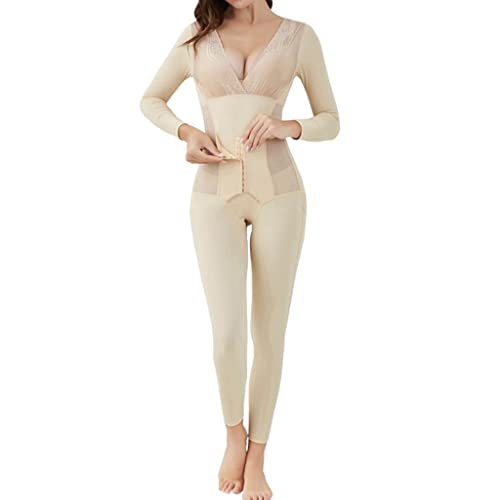 Shapewear für Frauen Body Shaper Butt Lifter Bodysuit Postoperative Kompressionskleidung (Color : Beige, Size : S) von BYLIA