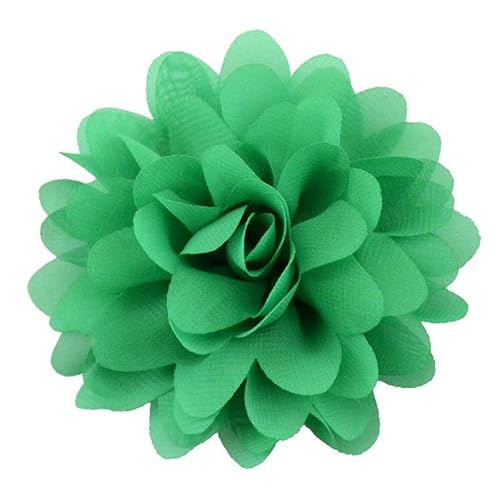 BZSDDY 10 * 11 cm 4 Stück Silber Chiffon Stoff Blume Anstecknadel Abzeichen Blumen Corsage Satin Blume/Rosen Anstecknadel Brosche Pin für Frauen Braut von BZSDDY