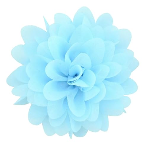 BZSDDY 10 * 11 cm 4 Stück Silber Chiffon Stoff Blume Anstecknadel Abzeichen Blumen Corsage Satin Blume/Rosen Anstecknadel Brosche Pin für Frauen Braut von BZSDDY