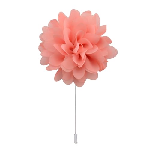 BZSDDY 10 * 11 cm 4 Stück Silber Chiffon Stoff Blume Anstecknadel Abzeichen Blumen Corsage Satin Blume/Rosen Anstecknadel Brosche Pin für Frauen Braut von BZSDDY