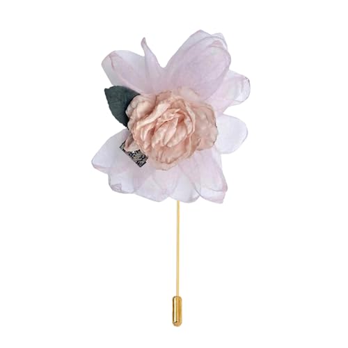 BZSDDY 10 * 11cm 2/4PCS Blase Gold Tuch Satin Blume Anstecknadel Abzeichen Blume Corsage Tuch Satin Blume/Rose Anstecknadel Brosche Pin Für Frauen Braut von BZSDDY