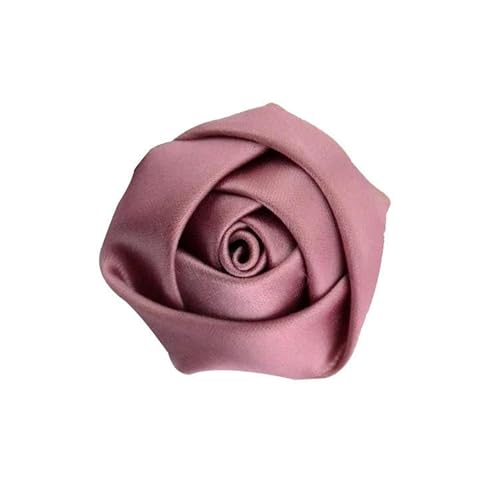 BZSDDY 35 * 9 cm 10 Stück schwarze kleine goldene Satin-Blumen-Reversnadel-Abzeichen-Blumen-Corsage Satin-Blumen-/Rosen-Reversnadel-Brosche für Frauen Braut von BZSDDY