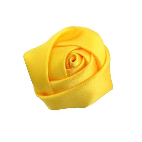 BZSDDY 35 * 9 cm 10 Stück schwarze kleine goldene Satin-Blumen-Reversnadel-Abzeichen-Blumen-Corsage Satin-Blumen-/Rosen-Reversnadel-Brosche für Frauen Braut von BZSDDY