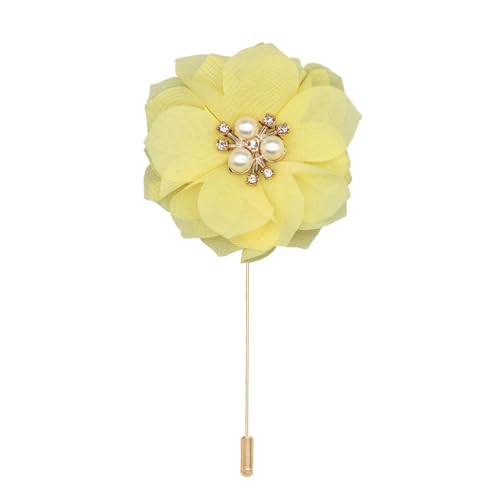 BZSDDY 4 * 10CM 10/20PCS Perle Pflaume Blüte Gold Chiffon Stoff Blume Anstecknadel Abzeichen Blume Corsage Satin Blume Anstecknadel Brosche Pin Für Frauen von BZSDDY