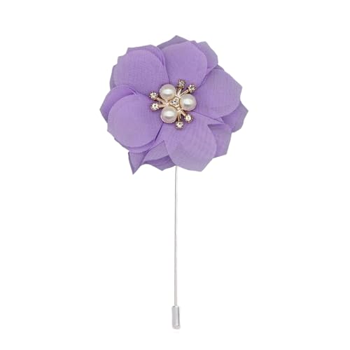 BZSDDY 4 * 10CM 10/20PCS Perle Pflaume Blüte Silber Chiffon Stoff Blume Anstecknadel Abzeichen Blume Corsage Satin Blume Anstecknadel Brosche Pin Für Frauen von BZSDDY