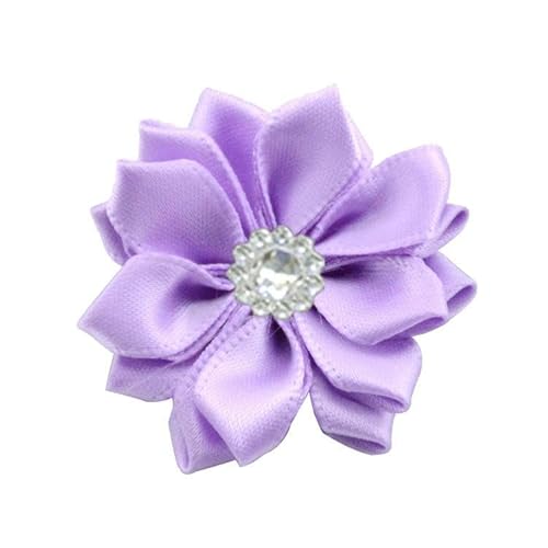 BZSDDY 4 * 9 cm 10 Stück Strass Silber Satin Blume Anstecknadel Abzeichen Blumen Corsage Satin Rose Blume/Rosen Anstecknadel Brosche Pin für Frauen Braut von BZSDDY