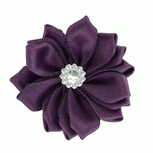 BZSDDY 4 * 9 cm 20 Stück Strass Gold Satin Blume Anstecknadel Abzeichen Blume Corsage Satin Rose Blume/Rosen Anstecknadel Brosche Pin für Frauen Braut von BZSDDY