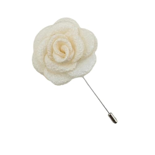 BZSDDY 5 * 10 cm 5/10 Stück Silber Falten Satin Blume Anstecknadel Abzeichen Blumen Corsage Satin Rose Blume/Rosen Anstecknadel Brosche Pin Für Männer Frauen von BZSDDY