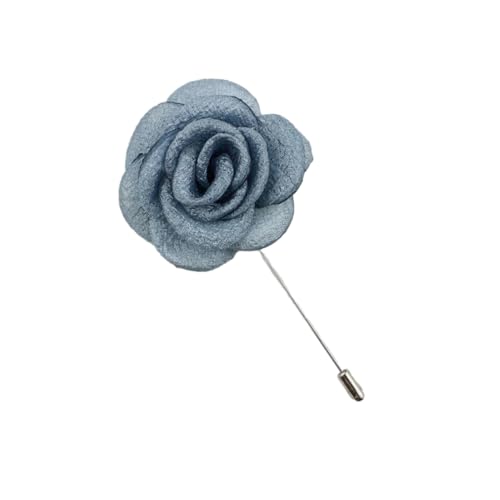 BZSDDY 5 * 10 cm 6/12 Stück Silber Falten Satin Blume Anstecknadel Abzeichen Blumen Corsage Satin Rose Blume/Rosen Anstecknadel Brosche Pin für Männer Frauen von BZSDDY