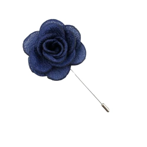 BZSDDY 5 * 10 cm 6/12 Stück Silber Falten Satin Blume Anstecknadel Abzeichen Blumen Corsage Satin Rose Blume/Rosen Anstecknadel Brosche Pin für Männer Frauen von BZSDDY