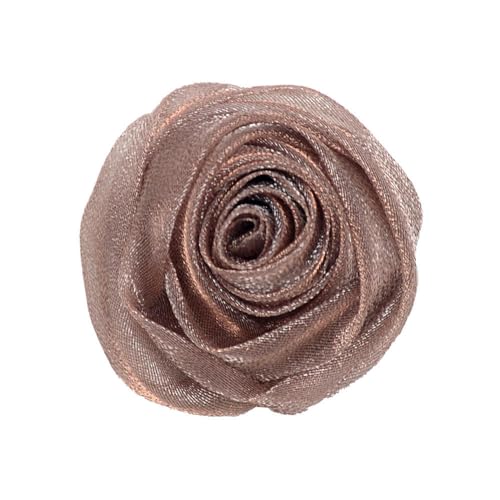 BZSDDY 5 * 10CM 10PCS Pailletten Silber Organza Tuch Blume Anstecknadel Abzeichen Blume Corsage Satin Blume/Rose Anstecknadel Brosche Pin Für Frauen Braut von BZSDDY