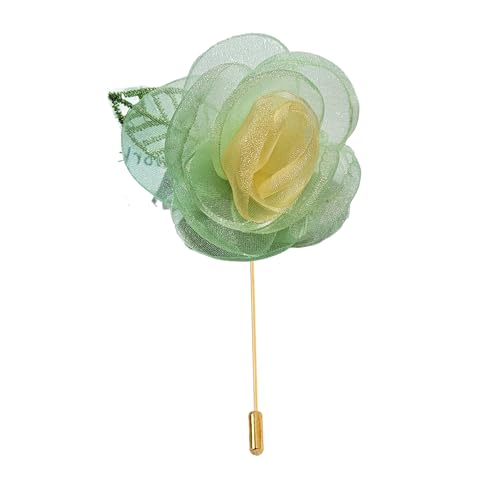 BZSDDY 5 * 10CM 3PCS Chiffon Tuch Gold Tuch Satin Blume Anstecknadel Abzeichen Blume Corsage Tuch Satin Blume Anstecknadel Brosche Pin Für Frauen Braut von BZSDDY