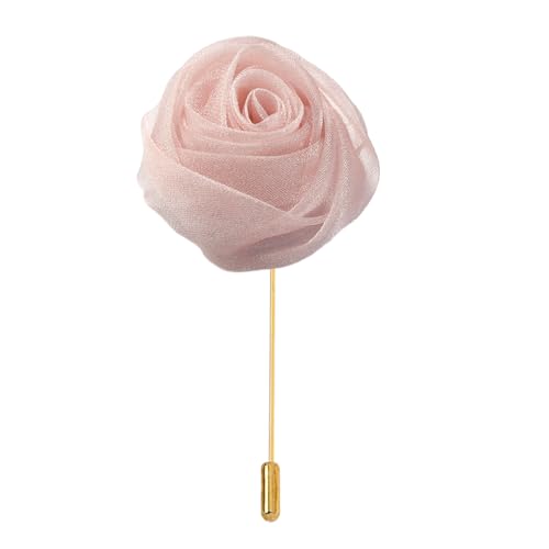 BZSDDY 5 * 9 cm 3/6 stücke Gold Pin Gold Tuch Satin Blume Anstecknadel Abzeichen Blume Corsage Tuch Satin Blume/Rose Anstecknadel Brosche Pin Für Frauen Braut von BZSDDY