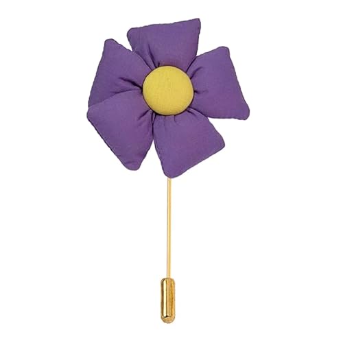 BZSDDY 7 * 10CM 4/8PCS Fünf Blütenblatt Blume Gold Tuch Satin Blume Anstecknadel Abzeichen Blume Corsage Tuch Satin Blume/Rosen Anstecknadel Brosche Pin Für Frauen Braut von BZSDDY