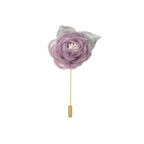 BZSDDY 7 * 11CM 3PCS Kamelie Gold Tuch Satin Blume Anstecknadel Abzeichen Blume Corsage Tuch Satin Blume/Rose Anstecknadel Brosche Pin Für Frauen Braut von BZSDDY