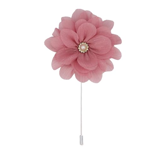 BZSDDY 8 * 11 cm 10/20 stücke Perle Silber Seide Chiffon Stoff Blume Anstecknadel Abzeichen Blume Corsage Satin Blume Anstecknadel Brosche Pin Für Frauen Braut von BZSDDY