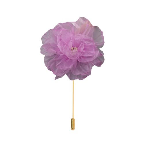 BZSDDY 9 * 11CM 5/10PCS Gold Tuch Satin Blume Anstecknadel Abzeichen Blume Corsage Tuch Satin Blume/Rose Anstecknadel Brosche Pin Für Frauen Braut von BZSDDY