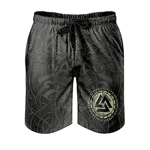 Herren Sommer Badeshorts mit Taschen Wikinger Strandhose Shorts Retro Boardshorts mit Mesh Futter Männer Jungen Kurze Hose Badehosen White XXL Herren Sommer Badeshorts mit Taschen Wikinger Strandhose Shorts Retro Boardshorts mit Mesh Futter Männer Jungen Kurze Hose Badehosen White XXL von BaWulbe