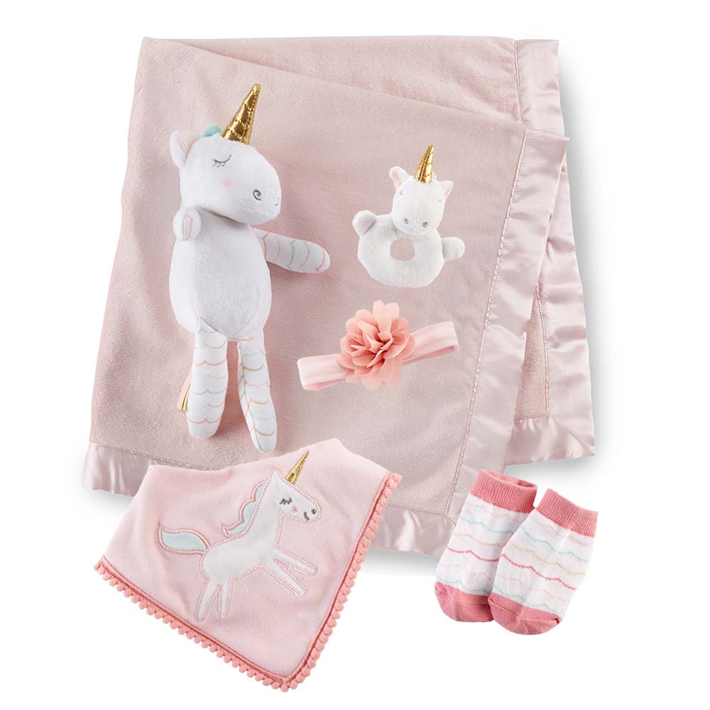 Unicorn Plush Plus Blanket & Simply Enchanted 4-Piece Gift Set von Baby Aspen