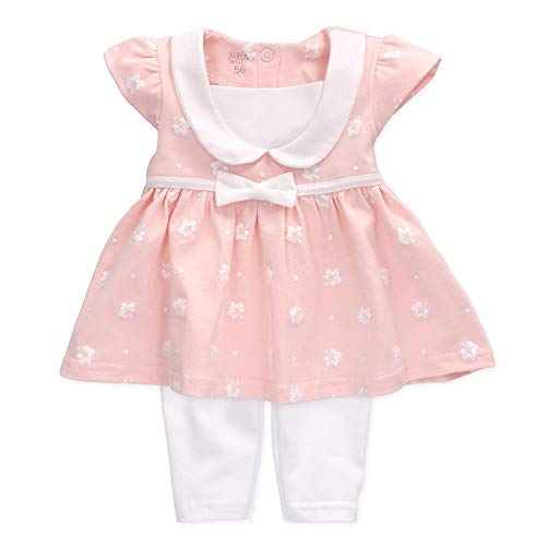 Baby Sweets® 2er Mädchen-Babykleidung als Baby-Set/Baby-Kleid als Outfit mit Leggings in Rosa-Weiß mit Schleife für Neugeborene & Kleinkinder/Erstausstattung für Mädchen/Größe 0-3 Monate (62) von Baby Sweets