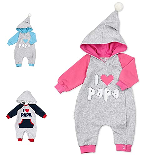 Baby Sweets – Baby-Overall mit Kapuze/Baby Strampler mit Motiv I Love Papa/Baby-Kleidung für Mädchen und Jungen/Baby Erstausstattung für Neugeborenen und Kleinkinder/Größe 0-3 Monate (62) von Baby Sweets