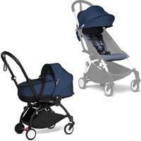 BABYZEN Kinderwagen YOYO2 0+ Black mit Liegewanne inkl. Textilset Air France Blue von Babyzen