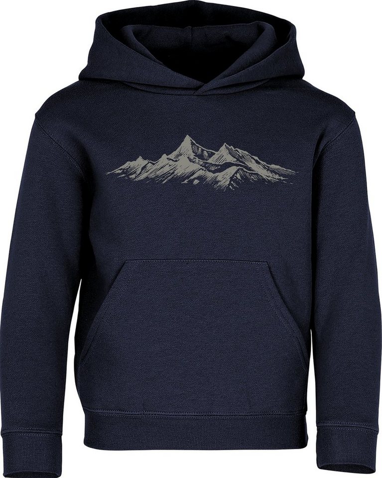 Baddery Kapuzenpullover Kinder Hoodie : Alpengipfel - Klettern Wandern Outdoor, hochwertiger Siebdruck von Baddery