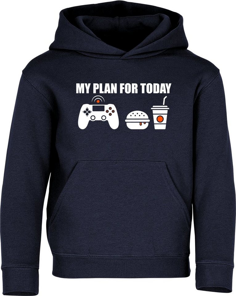 Baddery Kapuzenpullover Kinder Hoodie : My Plan for Today : Gaming, hochwertiger Siebdruck von Baddery