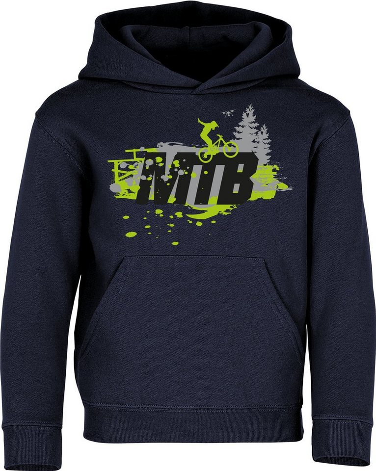 Baddery Kapuzenpullover Kinder Hoodie: MTB Mountain-Bike - Fahrrad, hochwertiger Siebdruck von Baddery