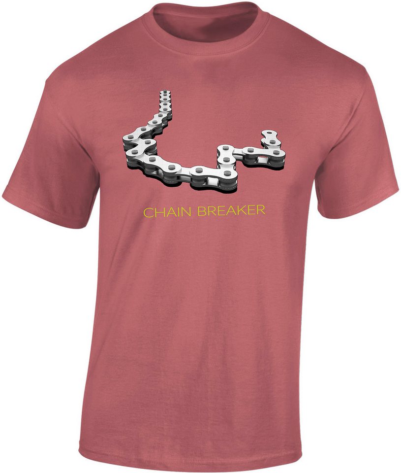 Baddery Print-Shirt Fahrrad T-Shirt : Chain Breaker - Sport Tshirts Herren hochwertiger Siebdruck, auch Übergrößen, aus Baumwolle von Baddery