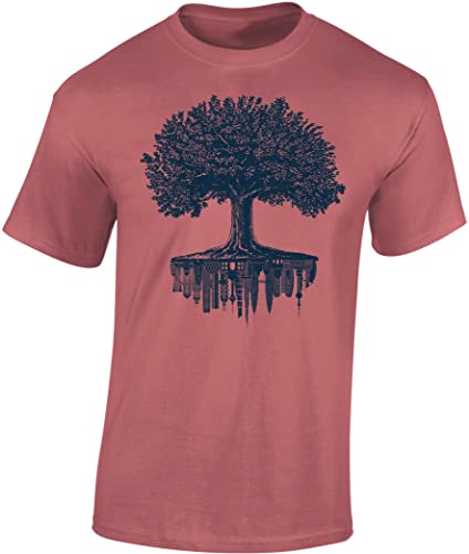 Garten T-Shirt für Herren : Forest City - Männer Wald Tshirt - Nature Shirt - Hobbygärtner Gärtner (Rot XXL) von Baddery