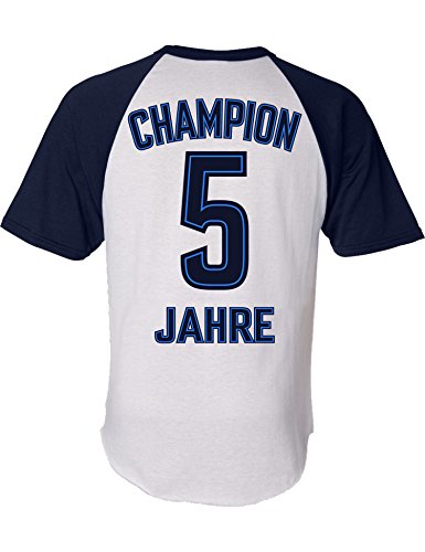 Jungen Fussball Trikot zum 5. Geburtstag - Champion 5 Jahre - Kinder Geschenk Tshirt (122-128) von Baddery