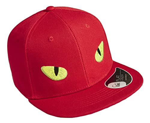 Kinder Cap : Monsteraugen - Basecap Kinder Kappe Jungs Cappy Jungen Sport Mütze (Rot - One Size) von Baddery