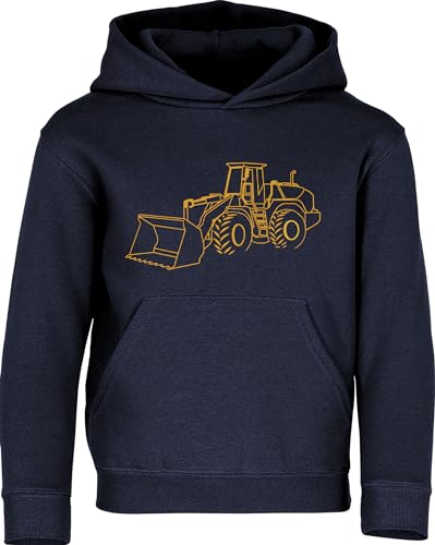 Workwear Pullover für Jungen - Radlader Hoodie Kinder - Bagger Pulli Junge (Navy 116) von Baddery