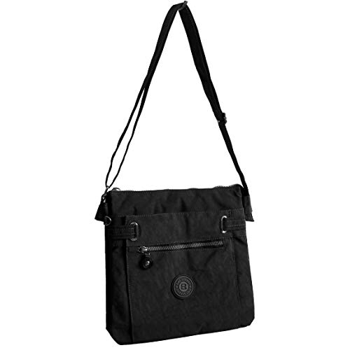 Umhängetasche aus Stoff von Bag Street - Schultertasche Freizeittasche Wandertasche Sporttasche Stofftasche Crossbag aus Nylon - (Schwarz) präsentiert von ZMOKA® von WILD THINGS ONLY !!!