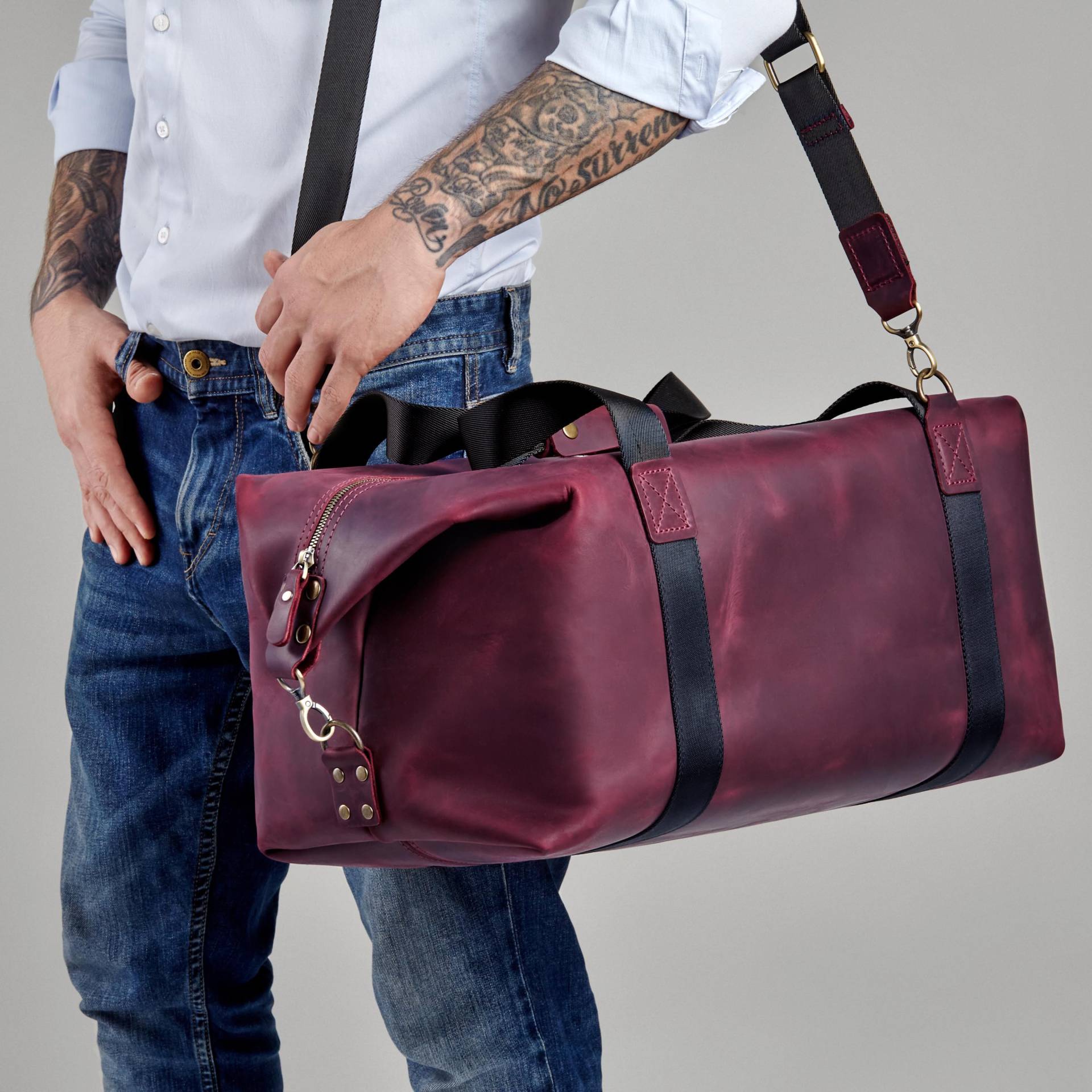Father's Day Leather Duffle Bag, Personalized Graduation Gift Weekender, Custom Christmas Travel Anniversary Overnight Carrier Father's Day Leather Duffle Bag, Personalized Graduation Gift Weekender, Custom Christmas Travel Anniversary Overnight Carrier von BaggoLeatherrini