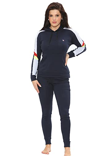 Bahob® Damen Sportbekleidung Set, 2 Stück Frauen Trainingsanzug Set Hoodie und Stretch Leggings Damen Gym Wear Trainingsanzüge Activewear Set S bis XL, navy, 46 von Bahob