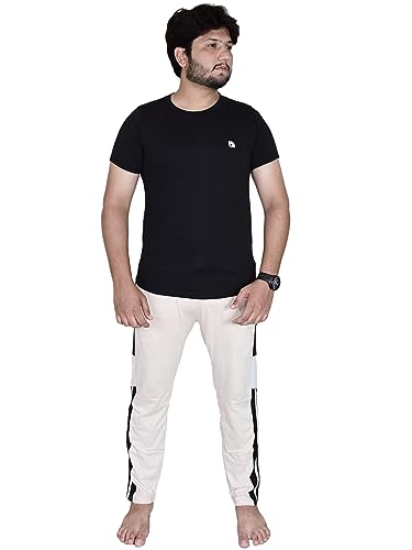 Bahob® Herren-Pyjama-Set, einfarbig, kurzärmeliges Oberteil und Hose, Loungewear-Set, weiche Baumwolle, Nachtwäsche, für Herren, S bis 3XL, Mss-155-b, M von Bahob